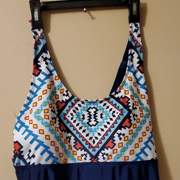 Vibrant Geometric Women's Swimdress - Picture 2 of 8